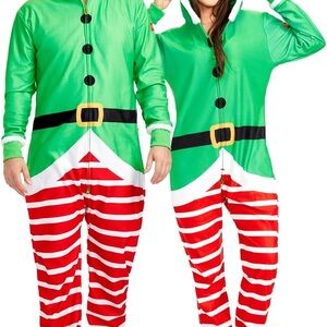 Women’s NWT Medium Tipsy Elves Green and Red Elf onesie